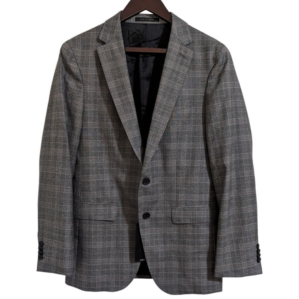​Hugo Boss Guabello Super 130s Italian Wool Slim Suit Jacket 36R NWT - Grey Glen